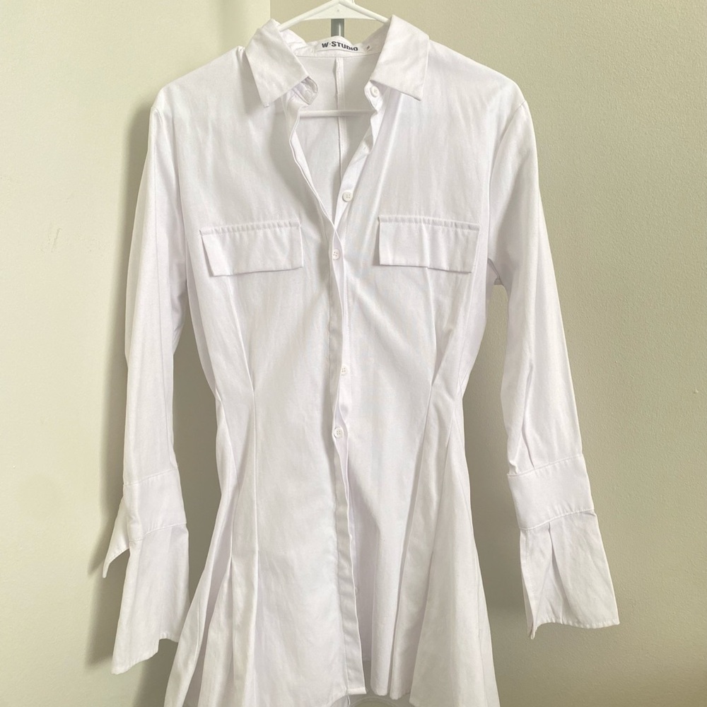 White Button-Up Skirt